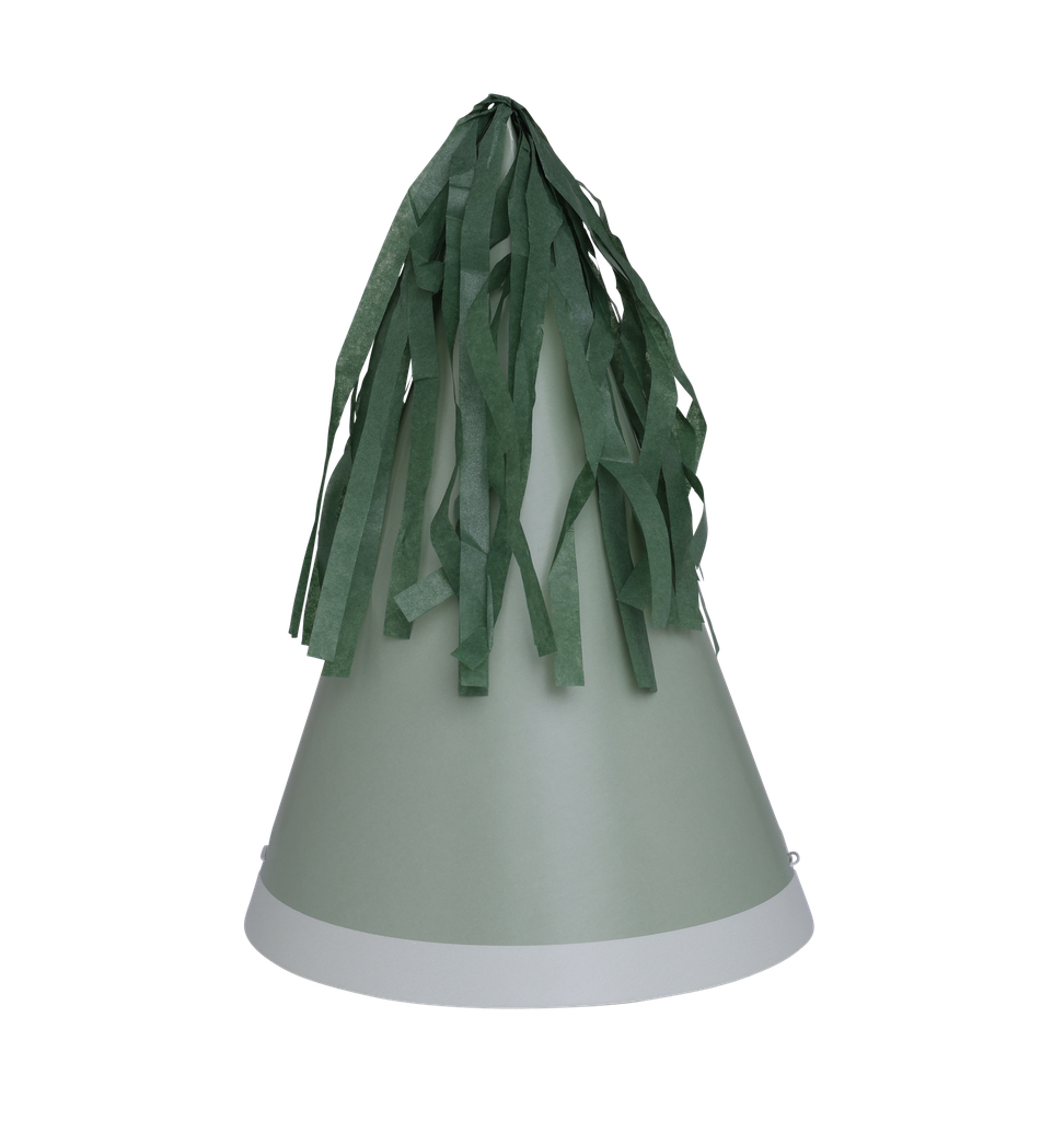 FS Party Hat with Tassel Topper Eucalyptus 10pk