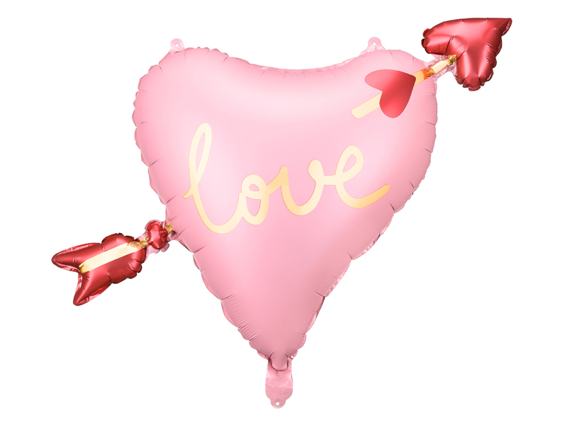 PD Foil Balloon Heart with Arrow 1pkt 76x55cm