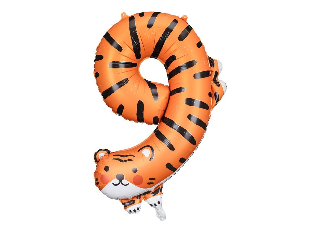 PD Foil Balloon Number 9 - Tiger 64x87cm 