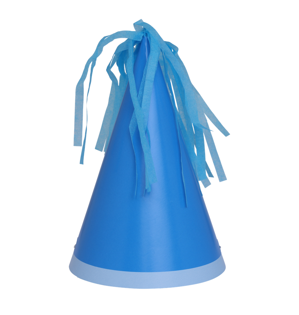 FS Party Hat with Tassel Topper Sky Blue 10pk