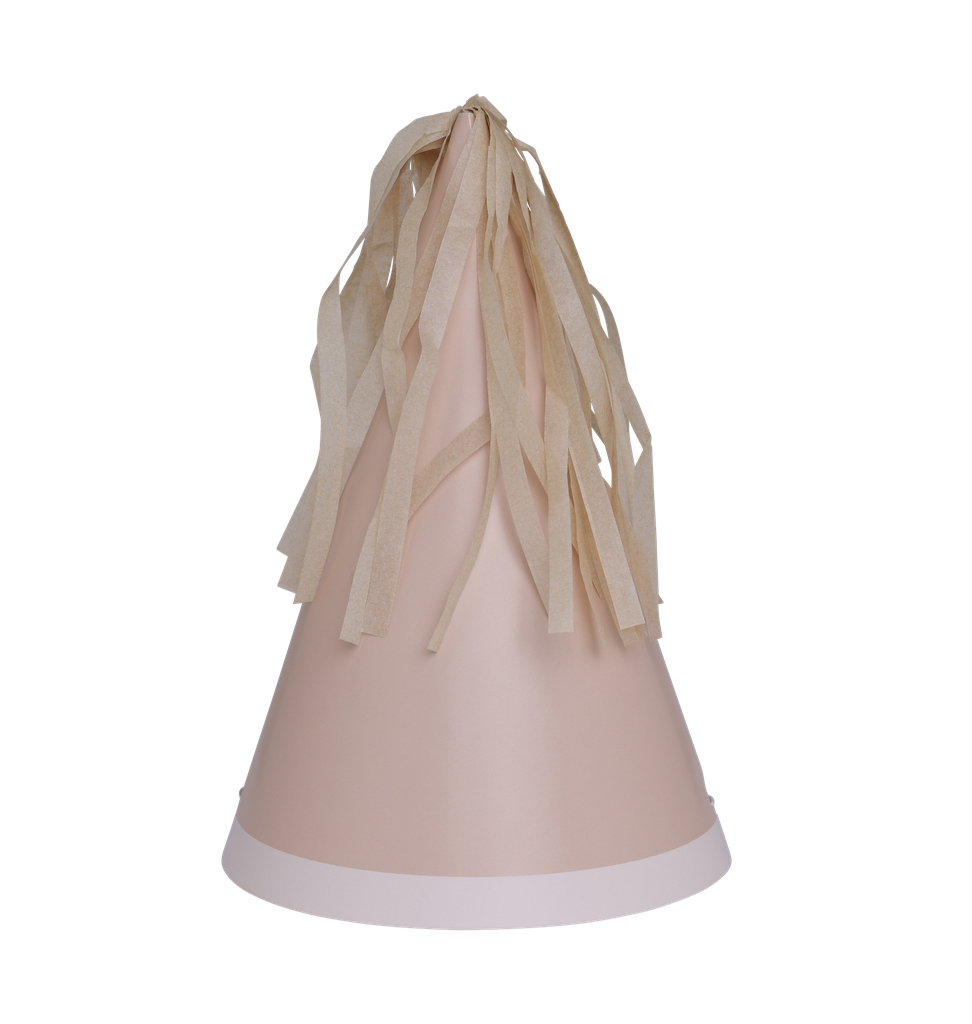 FS Party Hat with Tassel Topper White Sand 10pk