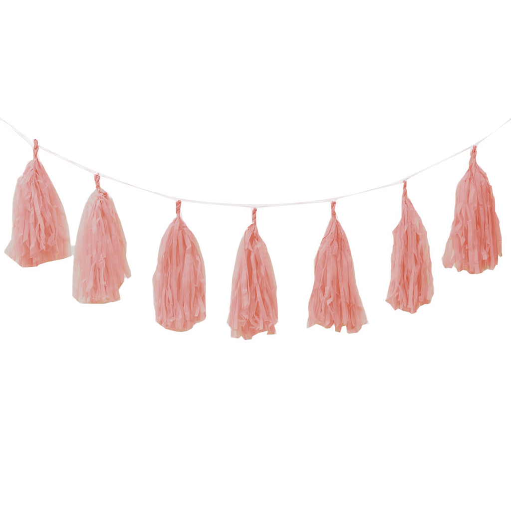 FS Paper Tassel Garland Kit Rose 12pk 