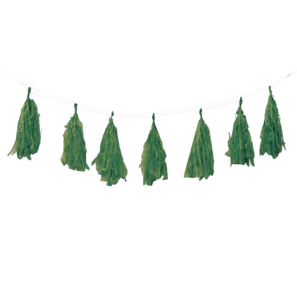 FS Paper Tassel Garland Kit Sage Green 12pk 
