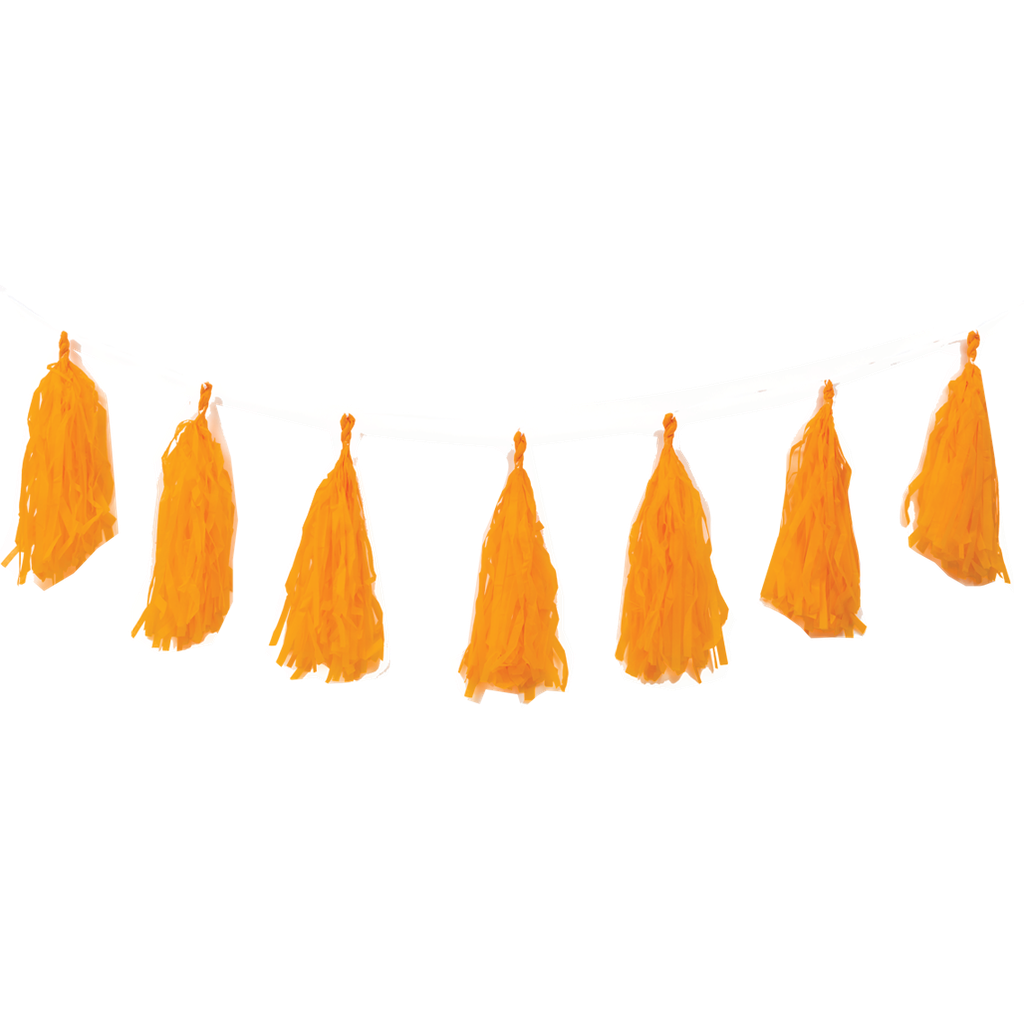 FS Paper Tassel Garland Kit Tangerine 12pk 