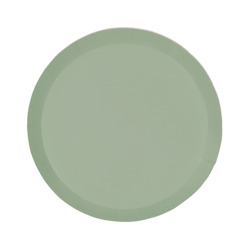 FS Paper Round Snack Plate 7&quot; Eucalyptus 20pk 