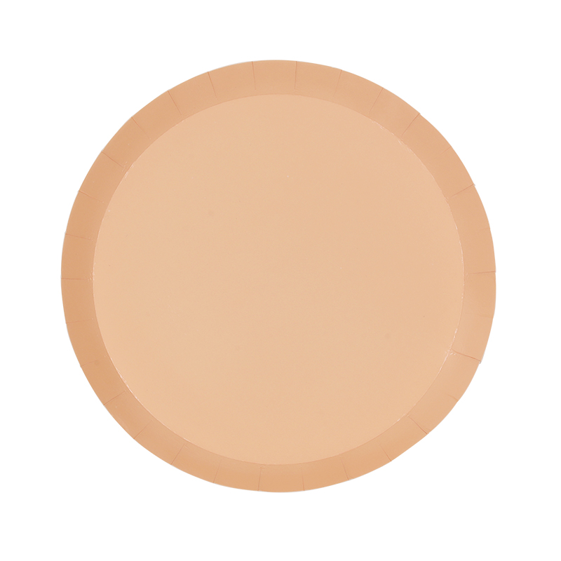 FS Paper Round Snack Plate 7&quot; Peach 20pk 