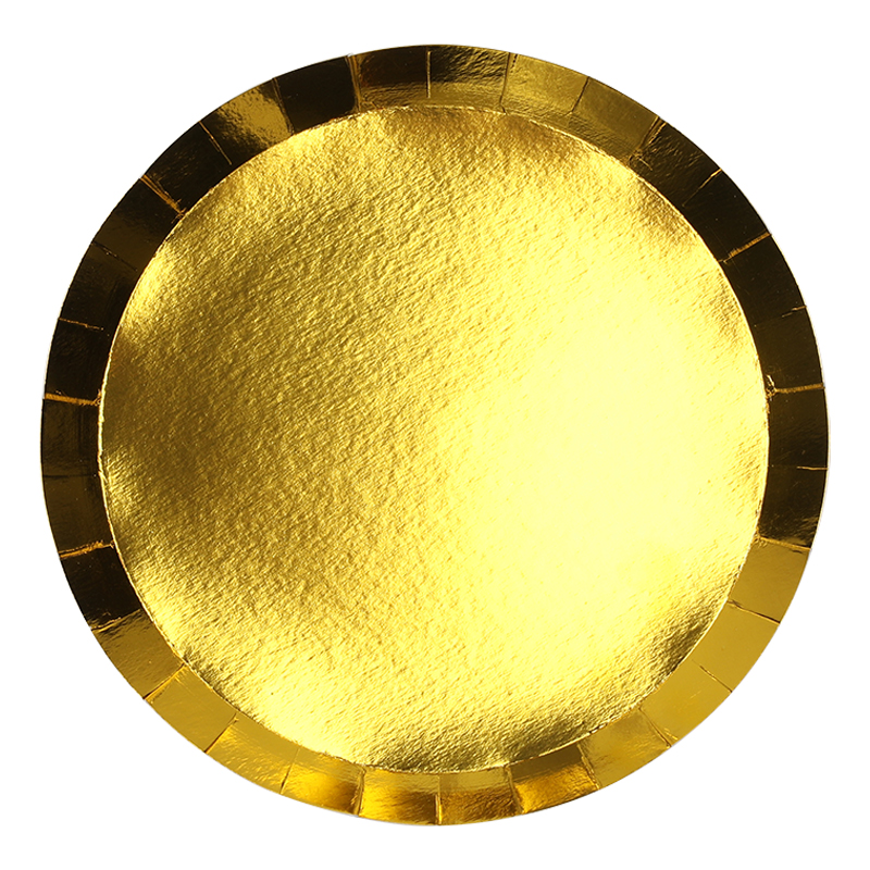 FS Paper Round Dinner Plate 9&quot; Met Gold 20pk 