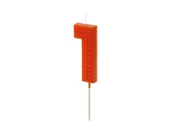 [SCU8-1] PD Candle Lego #1 6cm Red 1pk
