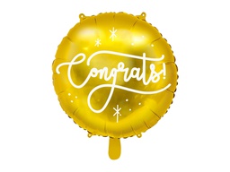 [FB105] PD Foil Balloon Congrats! 35cm Gold
