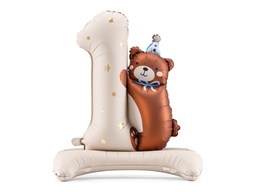 [FB235] PD Foil Balloon #1 w/ Bear 81x72cm