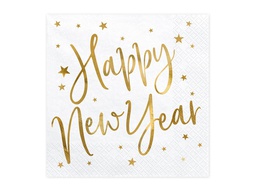 [SP33] PD Napkins Happy New Year White 33x33cm 20pk