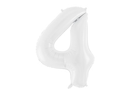 [FB130-4-008] PD Foil ballon Number ''4'' 86cm White 1pk