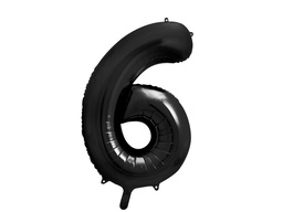 [FB1M-6-010] PD Foil Balloon Number ''6'' 86cm Black 1pk