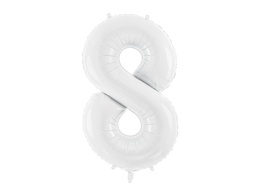 [FB130-8-008] PD Foil ballon Number ''8'' 86cm White 1pk