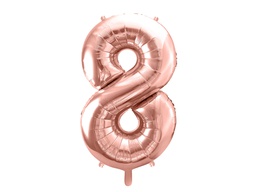 [FB1M-8-019R] PD Foil Balloon Number ''8'' 86cm Rose Gold 1pk