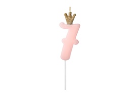 [SCU6-7-081J] PD Birthday Candle Number #7 Light Pink 9.5cm 1pk