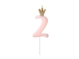 [SCU6-2-081J] PD Birthday Candle Number #2 Light Pink 9.5cm 1pk