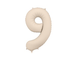 [FB1T-9-013J] PD Foil Balloon Number #9 Beige/Grey 86cm 1pk