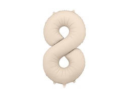 [FB1T-8-013J] PD Foil Balloon Number #8 Beige/Grey 86cm 1pk