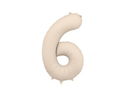 [FB1T-6-013J] PD Foil Balloon Number #6 Beige/Grey 86cm 1pk