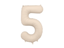 [FB1T-5-013J] PD Foil Balloon Number #5 Beige/Grey 86cm 1pk