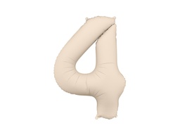 [FB1T-4-013J] PD Foil Balloon Number #4 Beige/Grey 86cm 1pk
