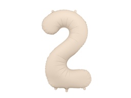 [FB1T-2-013J] PD Foil Balloon Number #2 Beige/Grey 86cm 1pk