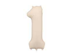 [FB1T-1-013J] PD Foil Balloon Number #1 Beige/Grey 86cm 1pk