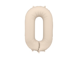 [FB1T-0-013J] PD Foil Balloon Number #0 Beige/Grey 86cm 1pk