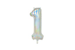 [84FB1-3-1] PD Foil Balloon Number #1 Iridescent 86cm 1pk