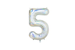 [84FB1-3-5] PD Foil Balloon Number #5 Iridescent 86cm 1pk