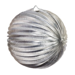[5214MS] FS  Accordion Lantern Silver Foil  25cm 1 pk (D)
