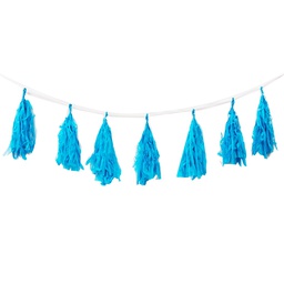 [5203EBP] FS  Tassel Garland Electric Blue 3m 12 pk