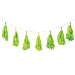 [5203LGP] FS  Tassel Garland Lime Green 3m 12 pk