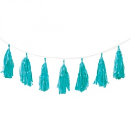 [5203CTP] FS  Tassel Garland Classic Turquoise 3m 12 pk