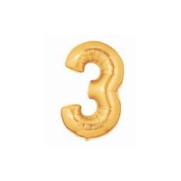 [2514843G] M/Loon Mini 3 Gold Foil Balloon 7&quot; 1pk