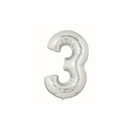 [2514843S] M/Loon Mini 3 Silver Foil Balloon 7&quot; 1pk