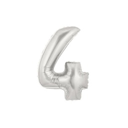 [2514844S] M/Loon Mini 4 Silver Foil Balloon 7&quot; 1pk