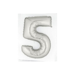 [2514845S] M/Loon Mini 5 Silver Foil Balloon 7&quot; 1pk