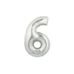 [2514846S] M/Loon Mini 6 Silver Foil Balloon 7&quot; 1pk