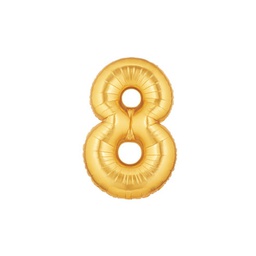 [2514848G] M/Loon Mini 8 Gold Foil Balloon 7&quot; 1pk