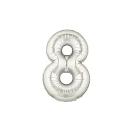 [2514848S] M/Loon Mini 8 Silver Foil Balloon 7&quot; 1pk