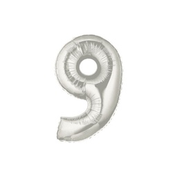 [2514849S] M/Loon Mini 9 Silver Foil Balloon 7&quot; 1pk