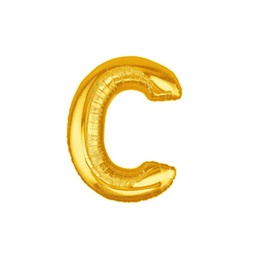 [2514903CG] M/Loon Mini C Gold Foil Balloon 7&quot; 1pk