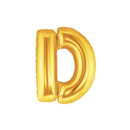 [2514904DG] M/Loon Mini D Gold Foil Balloon 7&quot; 1pk