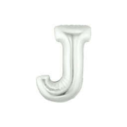 [2514910JS] M/Loon Mini J Silver Foil Balloon 7&quot; 1pk