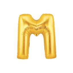[2514913MG] M/Loon Mini M Gold Foil Balloon 7&quot; 1pk