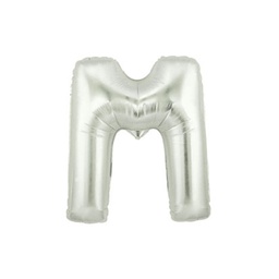 [2514913MS] M/Loon Mini M Silver Foil Balloon 7&quot; 1pk