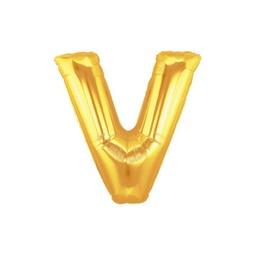 [2514923VG] M/Loon Mini V Gold Foil Balloon 7&quot; 1pk