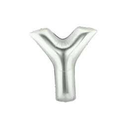 [2514926YS] M/Loon Mini Y Silver Foil Balloon 7&quot; 1pk